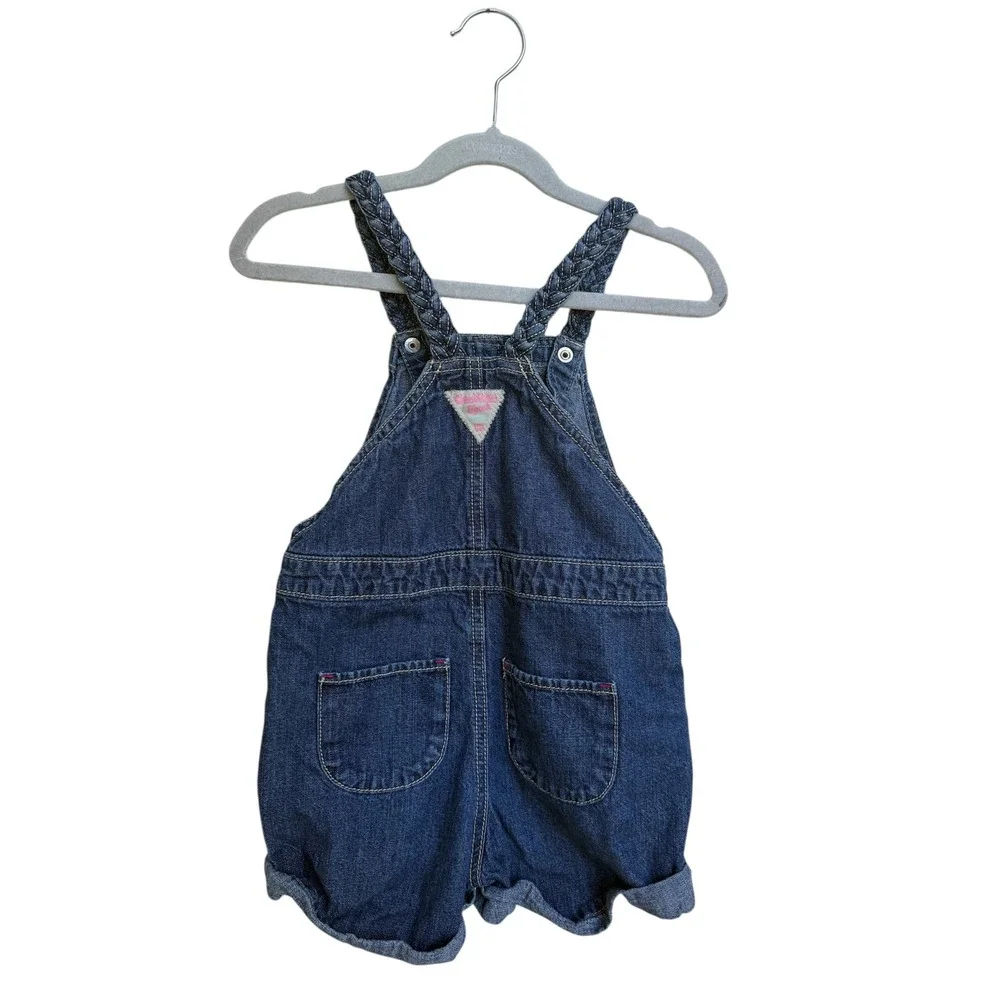Vintage Oshkosh B'gosh Vestbak Jean Short Overall Bubble Romper Girls‎ Size 4T